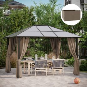 9.84' x 11.8' Gazebo Sidewall Set with Hooks/C-Rings (Option: Dark Brown-500x100x400 mm)