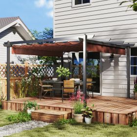 13' x 13' Retractable Pergola Canopy (Option: Brown-1990x390x230 mm)